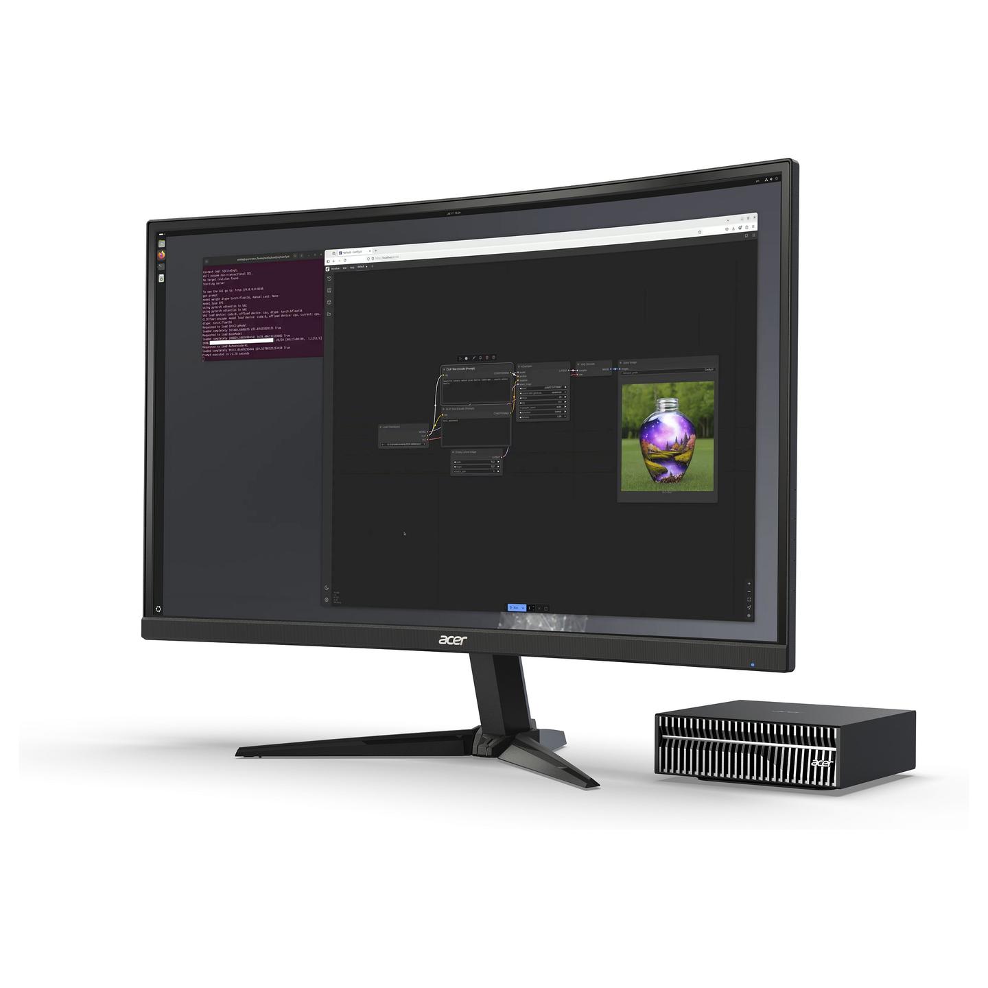 Mini Kompjuter Acer Veriton VGN100, GB10 Grace Blackwell, 128GB LPDDR5X, 2TB, NVIDIA Blackwell - Zezë - 9