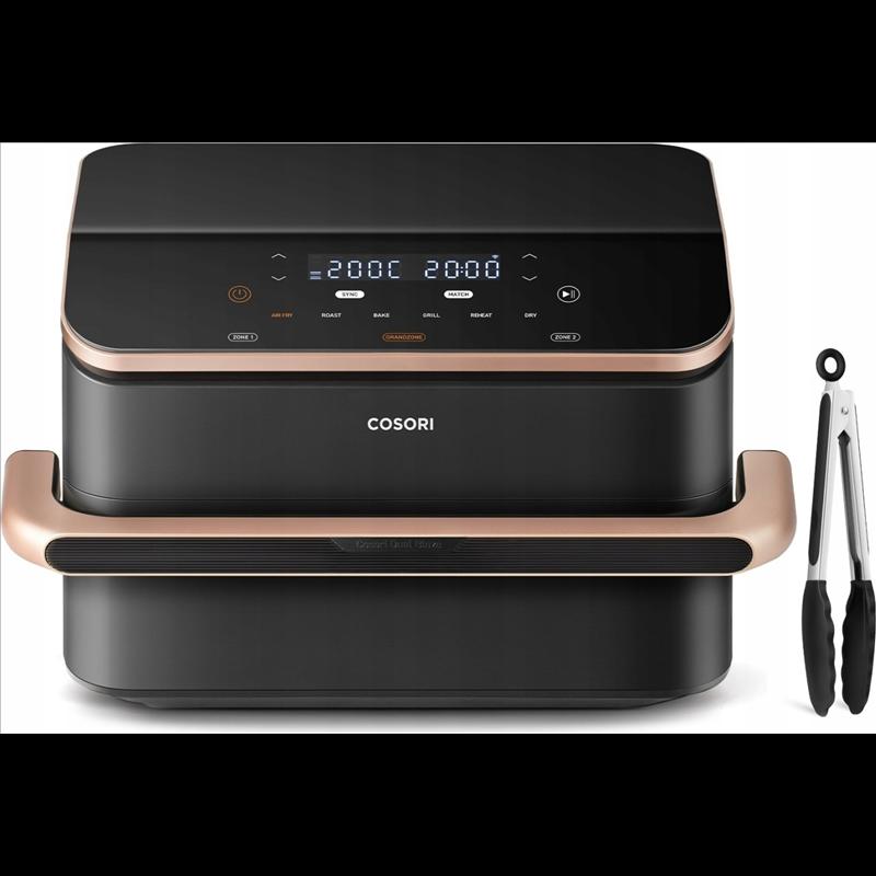 Fryer Cosori Dual Blaze TwinFry / CAF-TF101S-AEUR / 10L / 2800W / 2x5L / 4 Elemente Ngrohëse / Wi-Fi / Sync Cook / Sync Finish – Zezë/Gold - 2