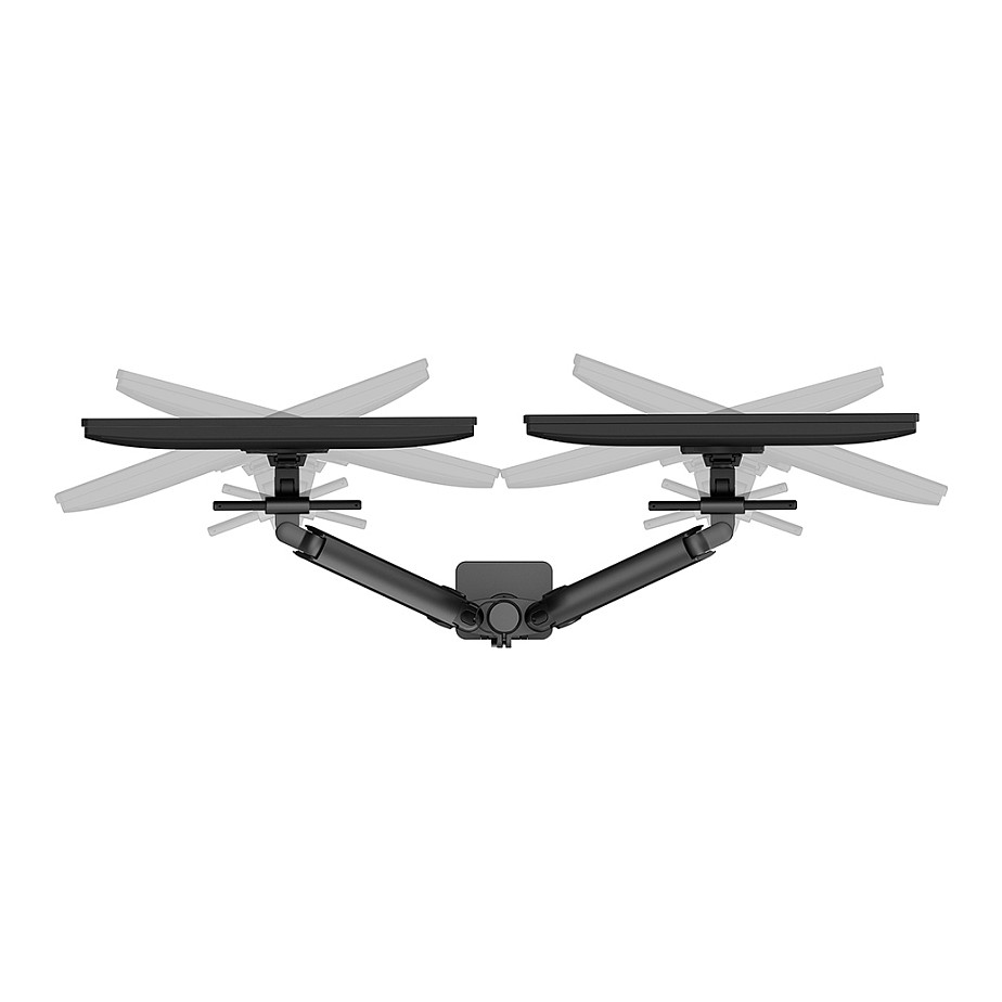Mbajtëse për Monitor Neomounts / 2 Monitorë / 24"-34" / 11kg për Monitor / VESA 75x75-100x100 / Full Motion / Gas Spring / Tavolinë - Zezë - 9