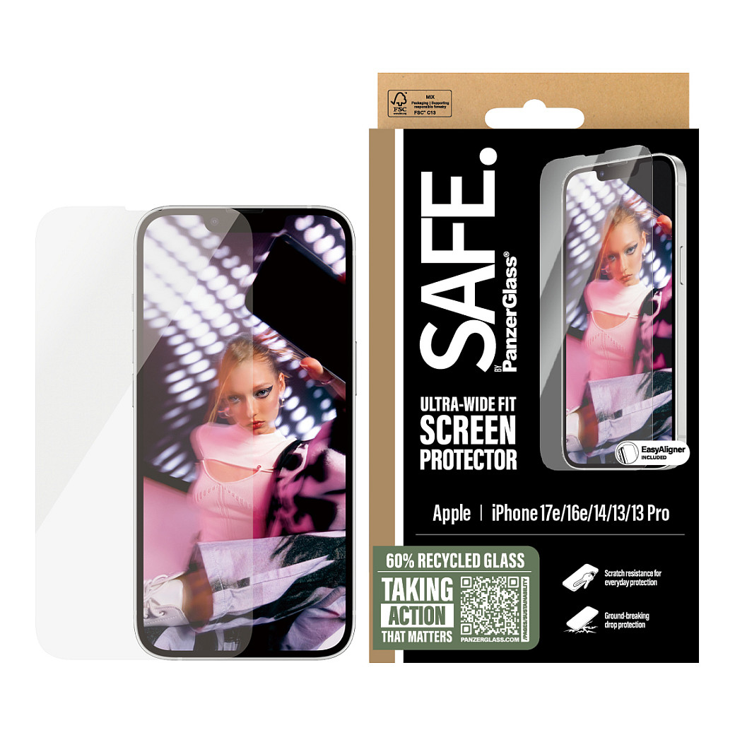 Aksesorë për telefon SAFE Screen Protector Ultra-Wide Fit për iPhone 16e / 14 / 13 / 13 Pro – Transparente - 3
