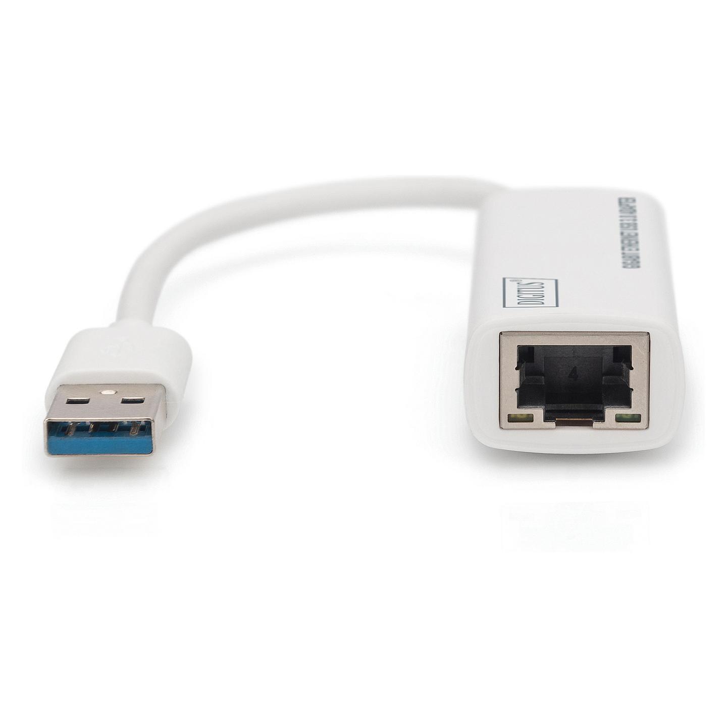 Adapter USB DIGITUS DN-3023 / USB 3.0 në Gigabit Ethernet / RJ45 / 10/100/1000 Mbps - Bardhë - 3