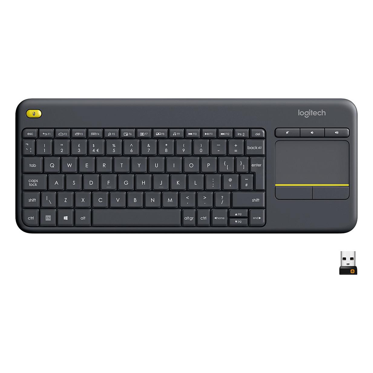 Tastierë pa kabllo Logitech K400 Plus / Me Touchpad / USB-A / QWERTZ / 2000 mAh – E zezë - 2