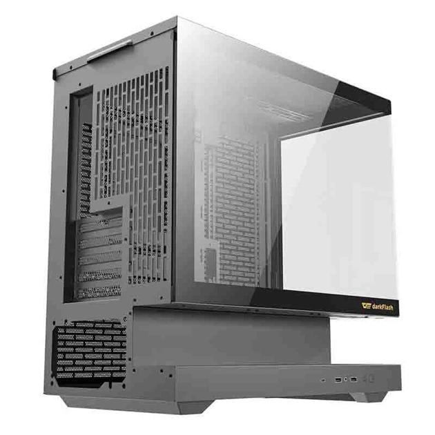 Kasë Darkflash FLOATRON F1 / M-ATX Mid-Tower / 6x120mm ARGB / USB Type-C / Xham i Temperuar / Floating Design – Zezë - 3