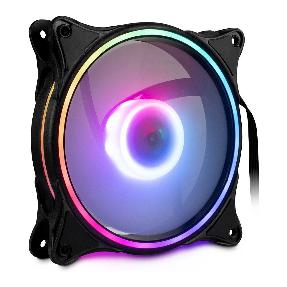 Ftohës për Kasë Inter-Tech Argus RGB-Fan Set RS-08 / 120mm / 1200 RPM / RGB / 24 LED / 3-Pack / Controller – Zezë