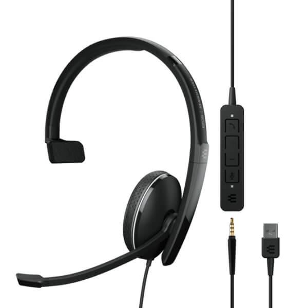Kufje me kabllo EPOS ADAPT 100 / USB-C + 3.5mm / Noise Cancelling Microphone / DSP - Zezë - 1