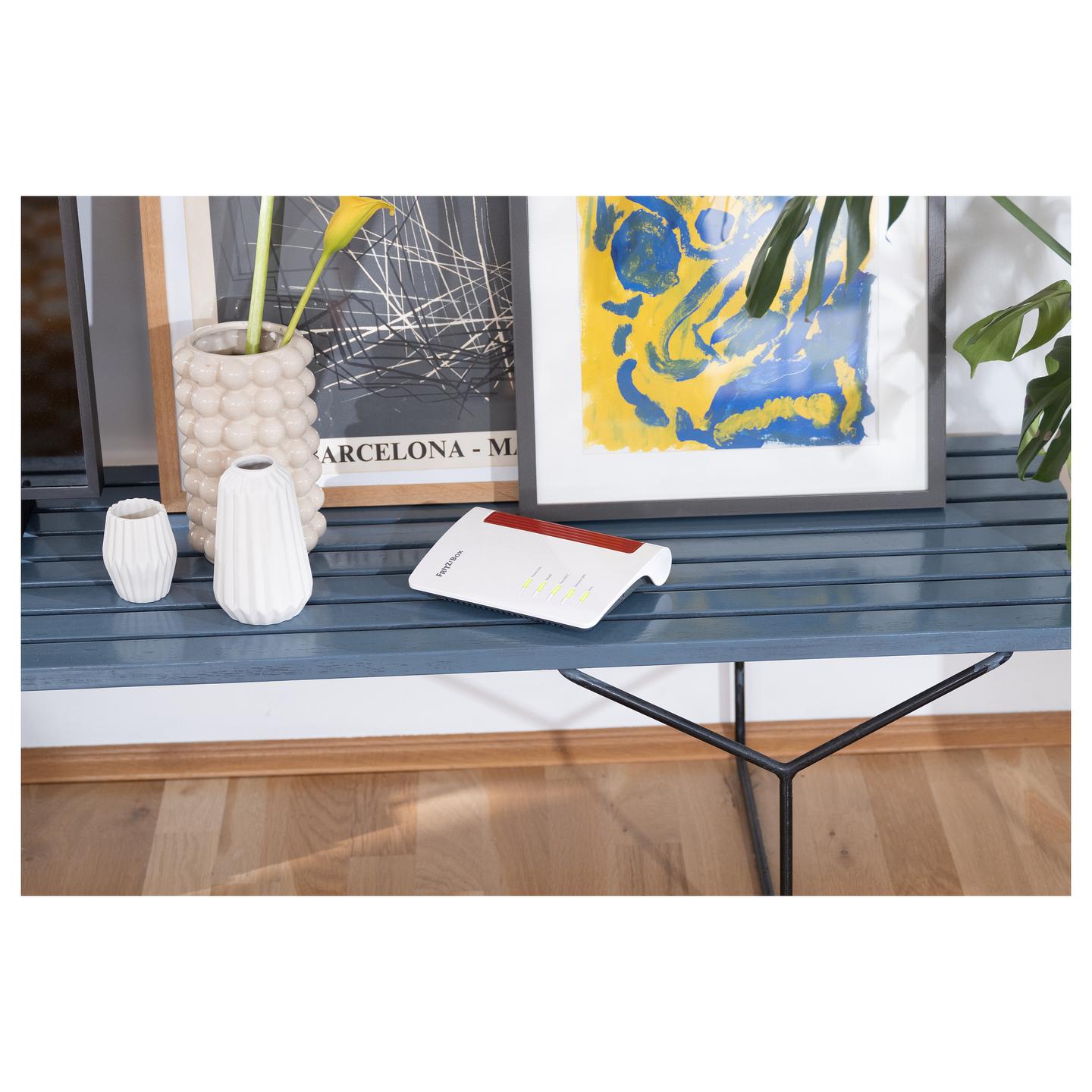 Ruter FRITZ!Box 7510, Wi-Fi 6 AX600, Single-Band, VDSL/ADSL, 1× Gigabit LAN, USB 2.0 - Bardhë/Kuqe - 3