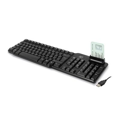 Tastierë me kabllo ACT AC5475, USB, AZERTY BE, 104 Taste, Membranë, Smart Card Reader - Zezë - 2