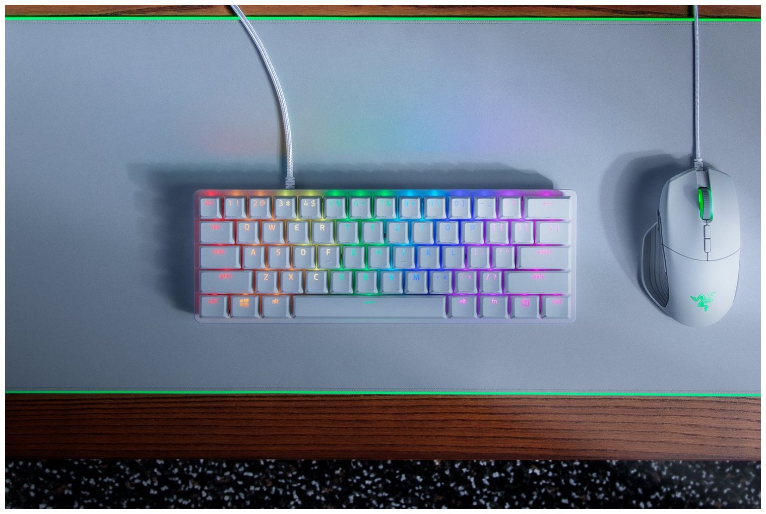 Tastierë Gaming Razer Huntsman Mini / Wired/ USB-C / 60% / Red Optical / DE Language - Bardhë - 3