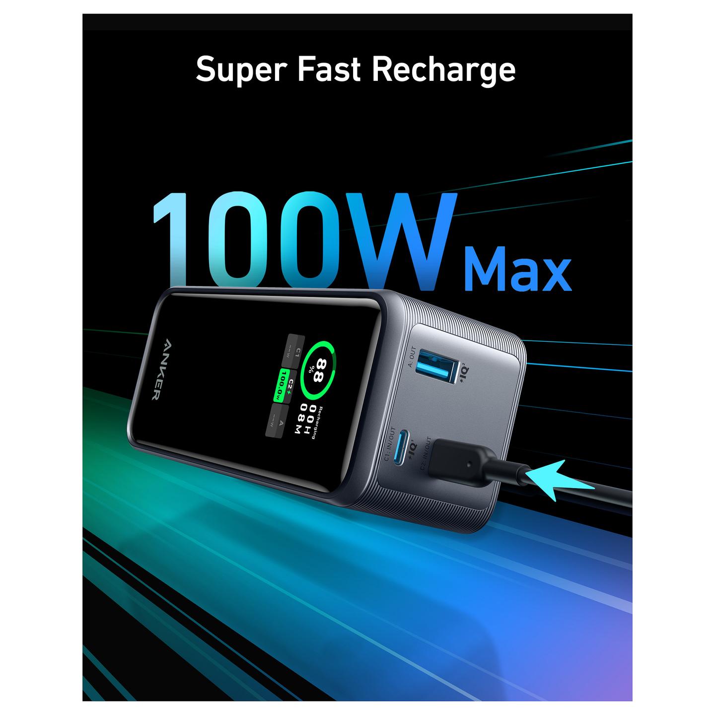 Powerbank Anker Prime A1336 / 20000mAh / 200W / 2x USB-C / USB-A - Zezë/Argjend - 19