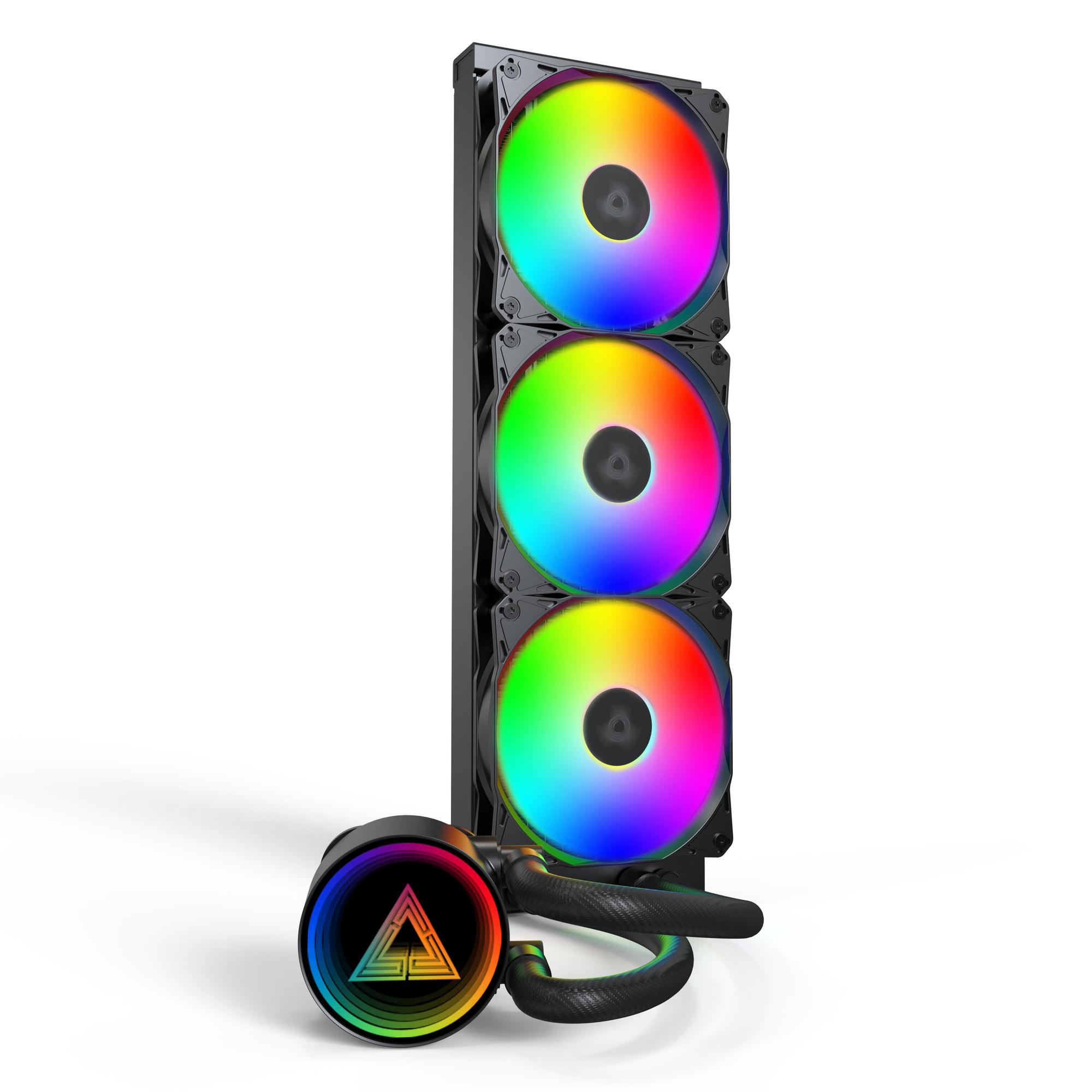Ftohës me ujë për procesor Montech LightFlow ARGB 360 / 360mm / 3x 120mm ARGB Fan / 600-2000 RPM – Zezë
