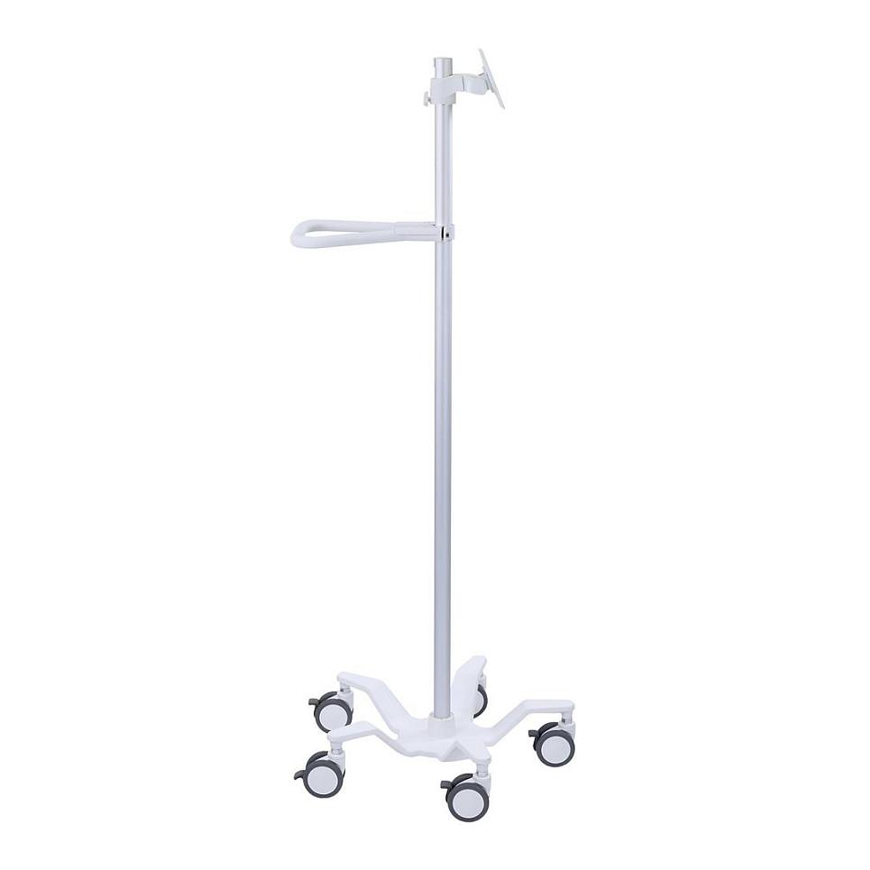 Karrocë Mobile për Monitor Ergotron StyleView Pole Cart 24-818-211, për Monitor deri 24", Kapacitet 6.8 kg, 5 Rrota - Bardhë
