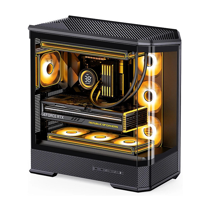 Kasë PC Jonsbo D400 / Midi Tower / ATX / Tempered Glass - Zezë - 1
