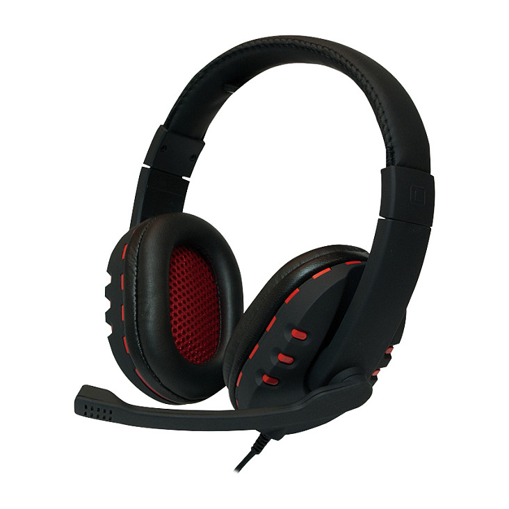 Kufje me kabllo LogiLink HS0033 / USB / 2 m - Zezë/Kuqe - 4