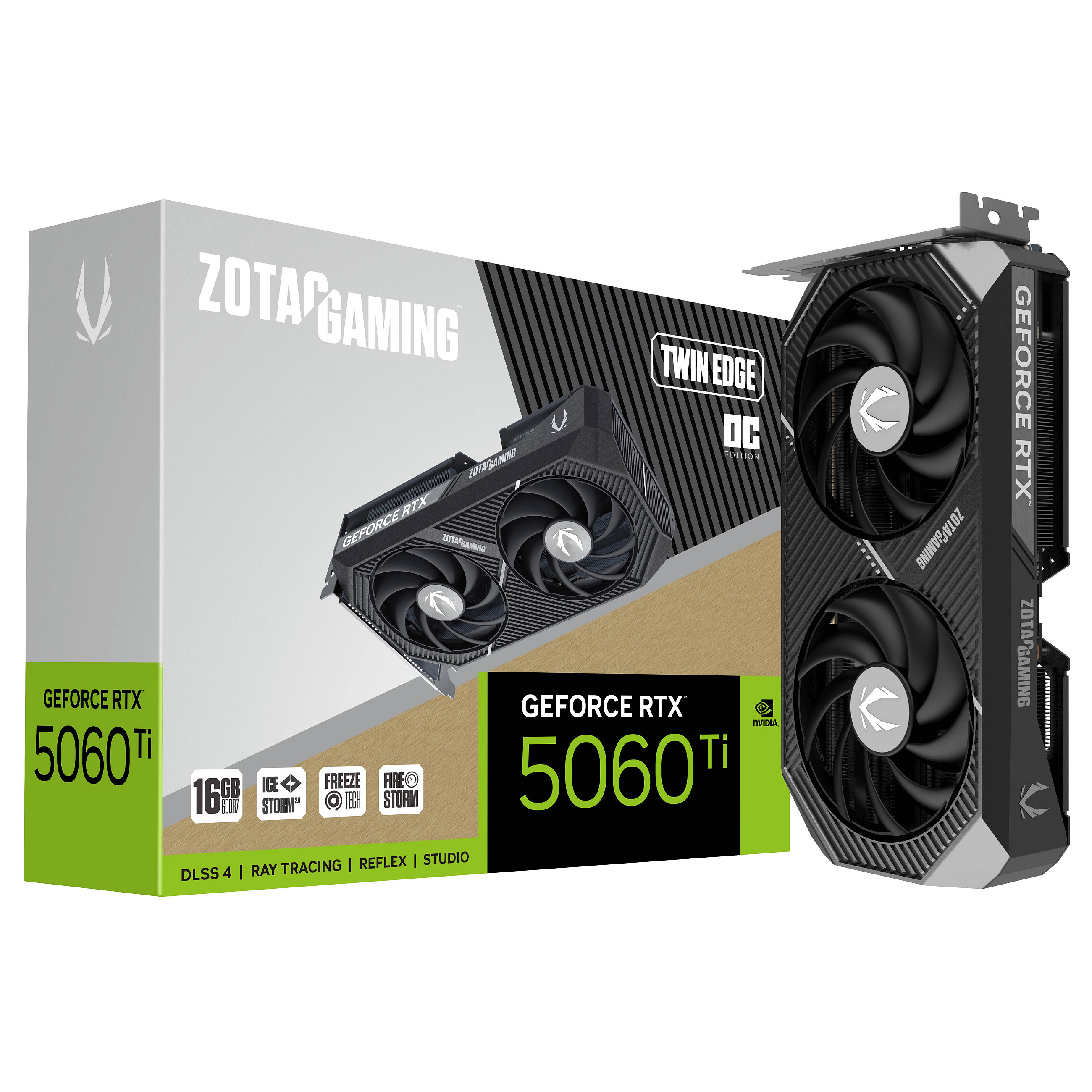 Kartelë Grafike NVIDIA GeForce RTX 5060 Ti / 8GB GDDR7 / 128-bit / ZOTAC GAMING Twin Edge OC / 2 Fans - 6