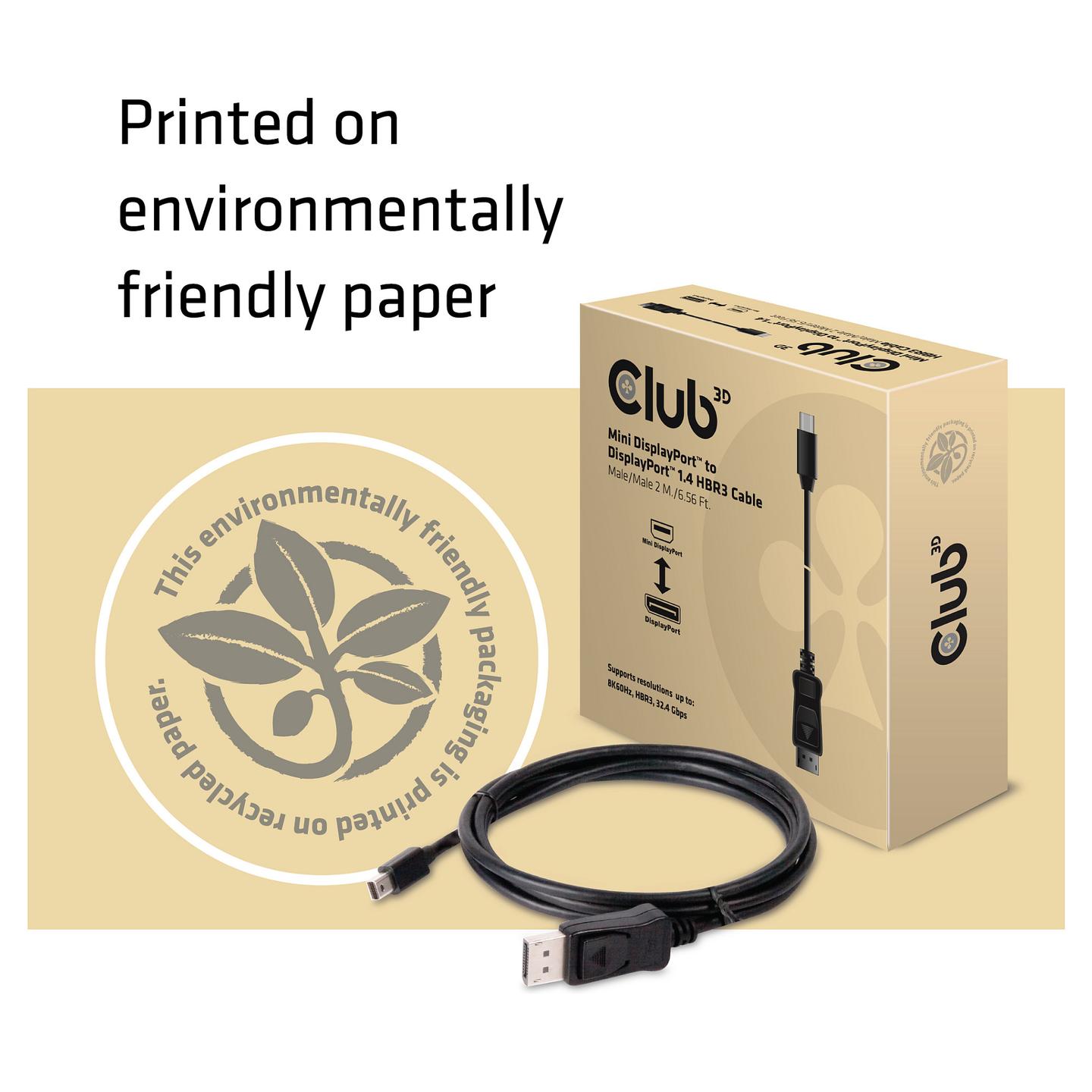 Kabllo DisplayPort Club 3D CAC-1115 / DisplayPort në DisplayPort / 2m / DisplayPort 1.4 / 8K 60Hz - Zezë - 5