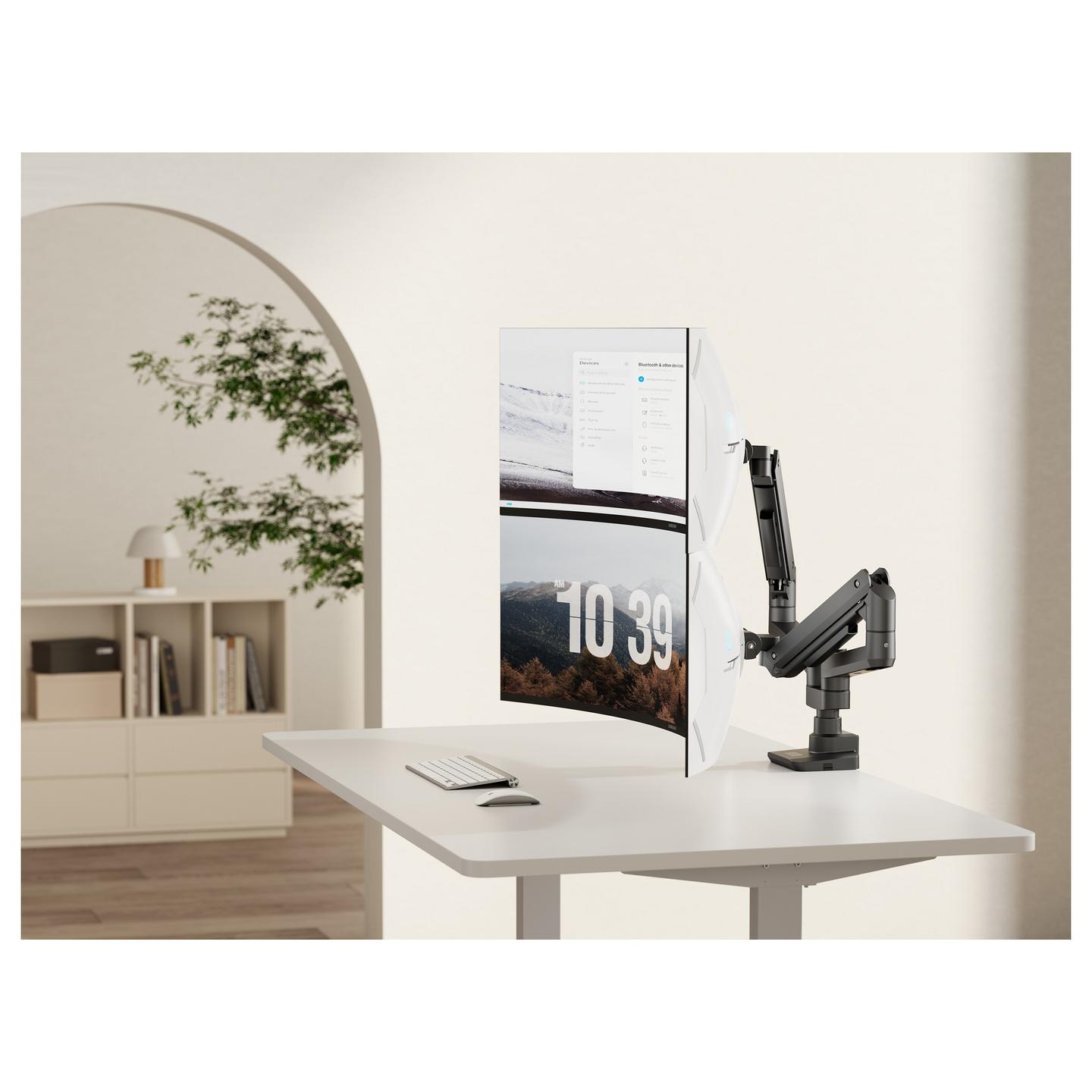 Mbajtëse për Monitor Equip 650182, 2 Monitorë, 17"–35", 20kg për Monitor, VESA 75×75mm/100×100mm - Zezë - 6