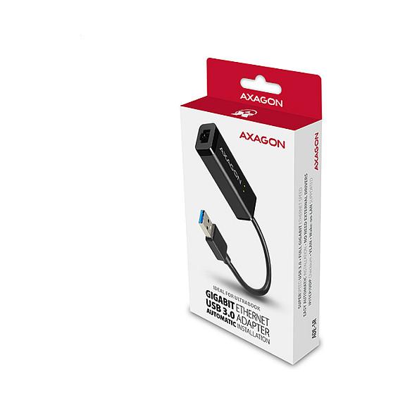 Adapter Rrjeti AXAGON ADE-SR, Gigabit Ethernet 10/100/1000Mbps, USB 3.0 Type-A, 1× RJ45 - Zezë - 2