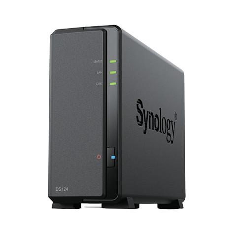 NAS Synology DiskStation DS124, Realtek RTD1619B, 1GB DDR4, 1 Bay SATA, 1GbE, 2 × USB 3.2 Gen 1 - Zezë