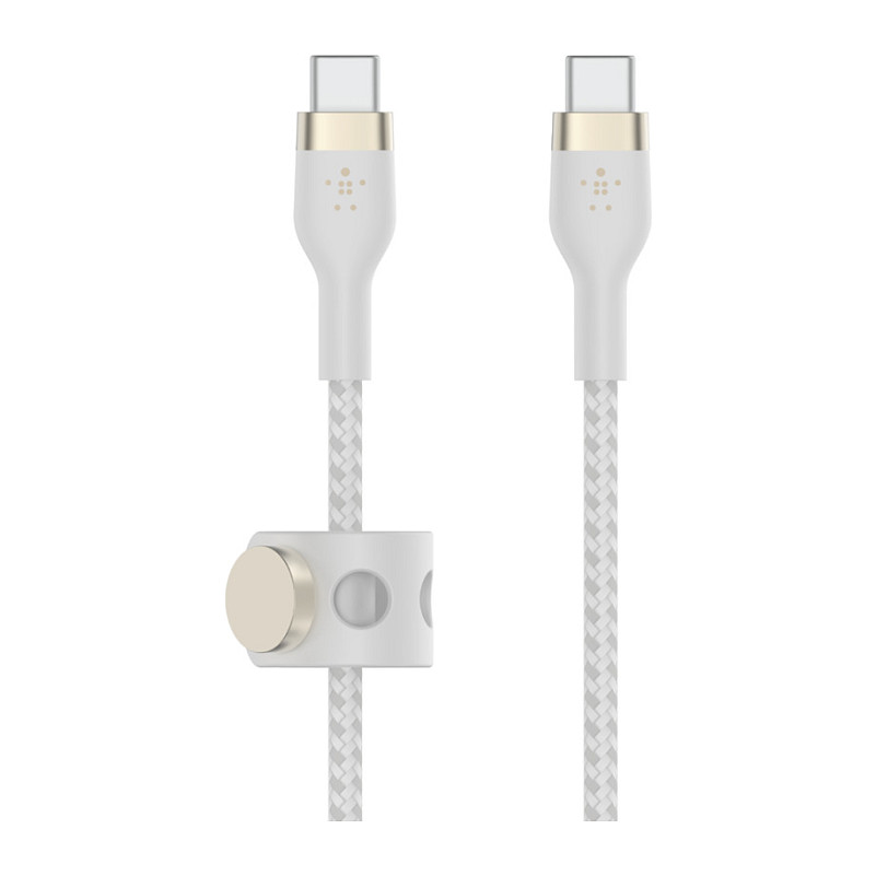 Kabllo Belkin BOOST↑CHARGE PRO Flex / USB-C → USB-C / USB 2.0 / 1m – Bardhë