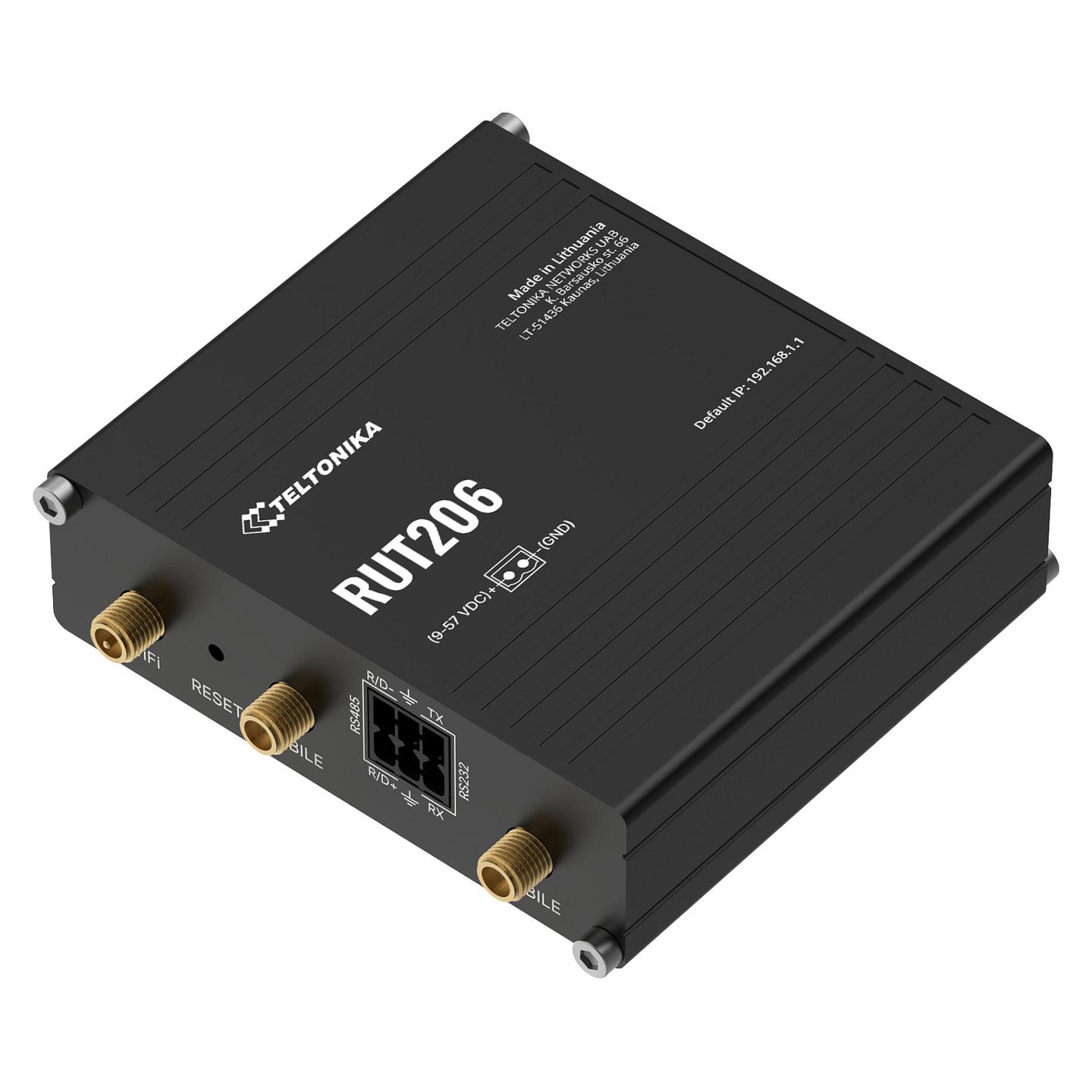 Teltonika, RUT206, Ruter Industrial, 4G LTE Cat 4, Wi-Fi 4, Dual SIM, RS232 + RS485, PoE Aktiv + Pasiv – Zezë - 3