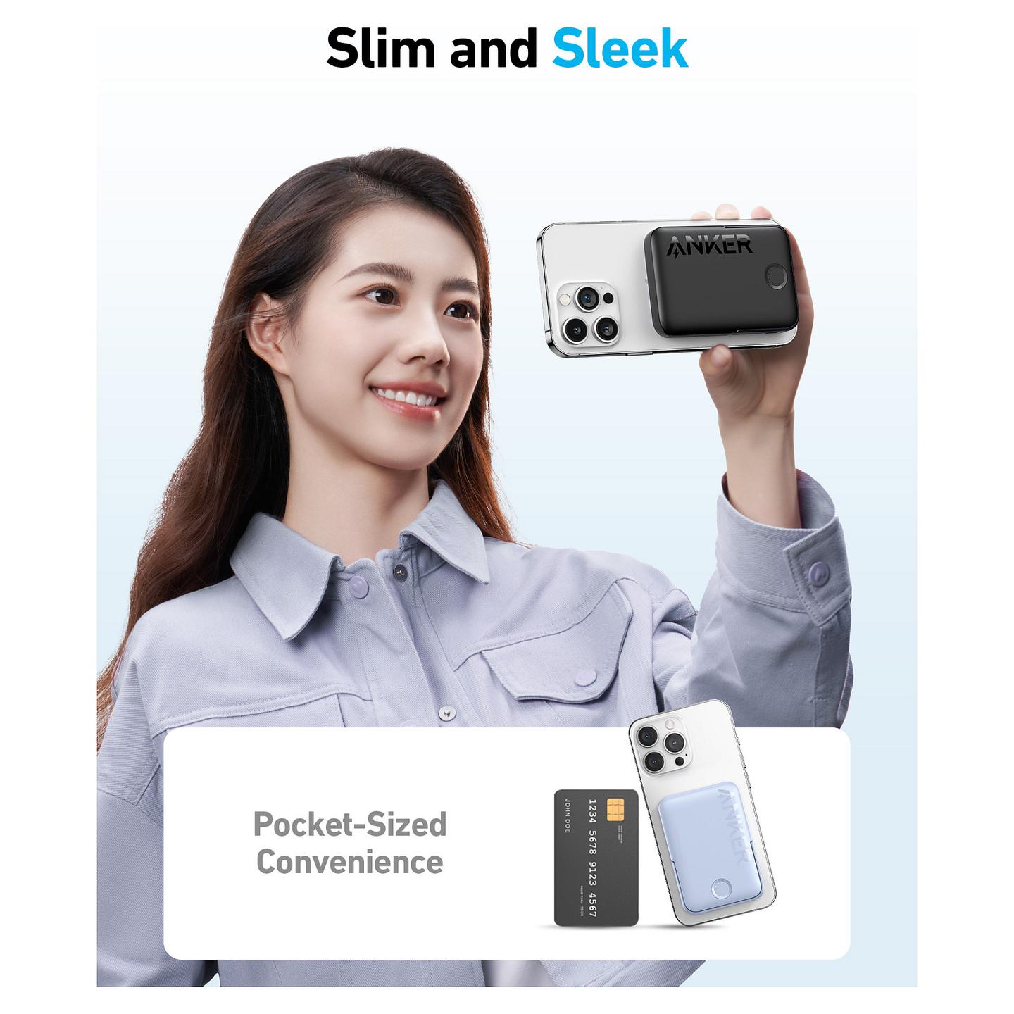 Power Bank Magnetik Anker 322 MagGo / 5000mAh / USB-C / 12W / Wireless 7.5W / Qi / USB Power Delivery – Zezë - 4