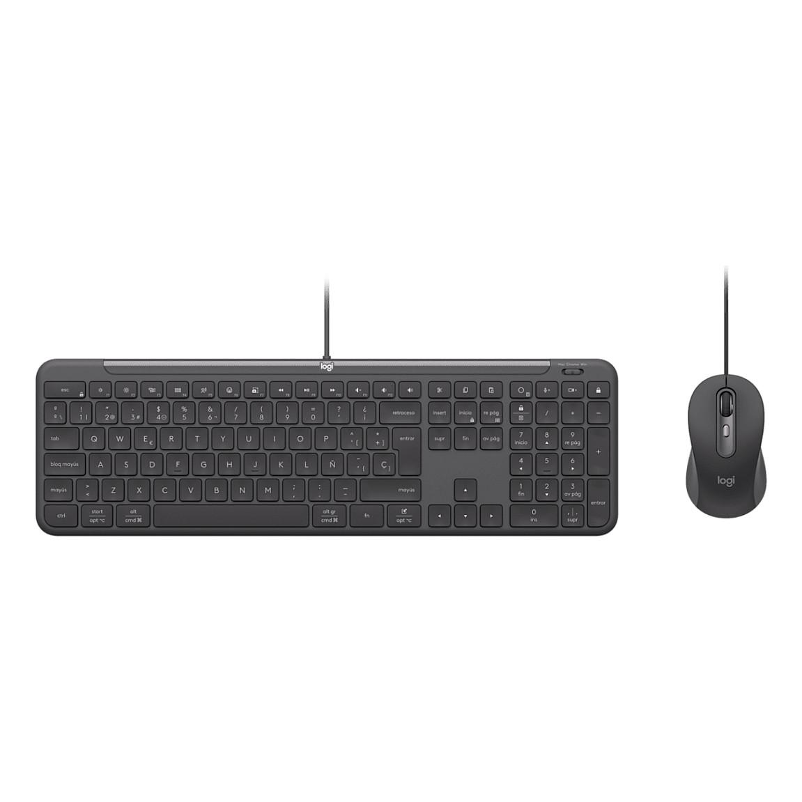 Combo (Tastierë & Maus) Logitech MK620, QWERTY US International, Full Size, USB-C, Scissor, 4000 DPI - Grafit - 1