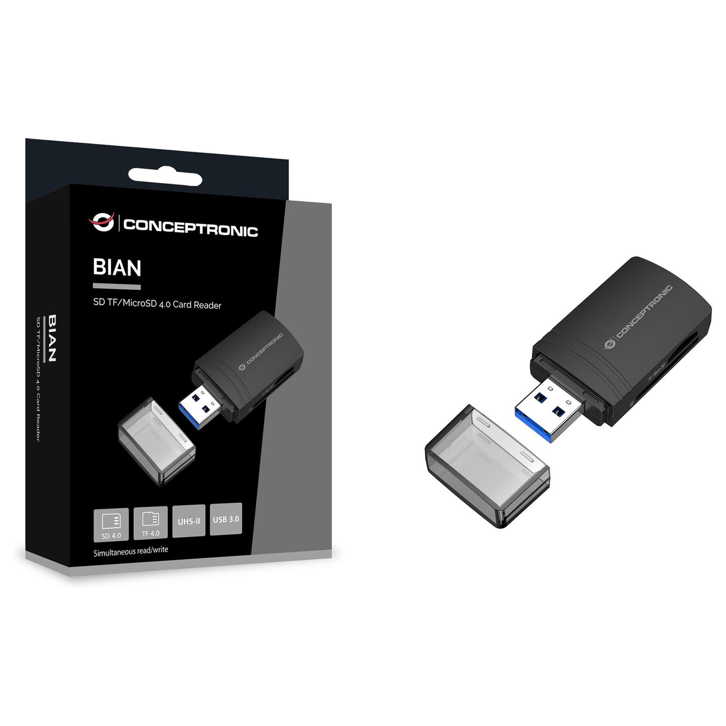 Lexues Kartelash Conceptronic BIAN06B / SD / SDHC / SDXC / microSD / microSDHC / microSDXC / USB 3.2 Gen 1 / USB-A / UHS-II / 5 Gbit/s - Zezë - 5