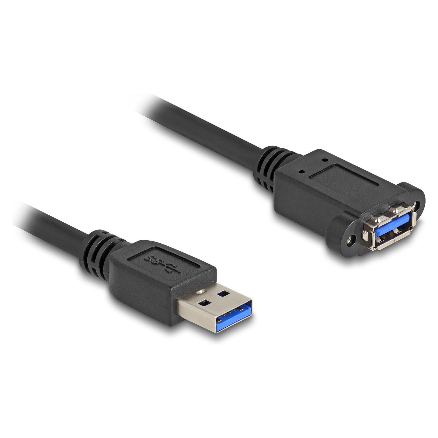 Kabllo USB DeLOCK 80486, USB 5 Gbps Type-A në Type-A, për montim, 1 m - Zezë - 2
