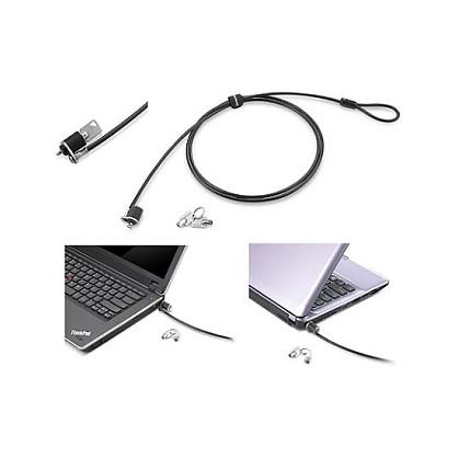 Bravë Sigurie për Laptop Lenovo 57Y4303, Kabllo 1.52m, T-Bar, Kyçje me Çelës, 2 Çelësa - Zezë, Argjend