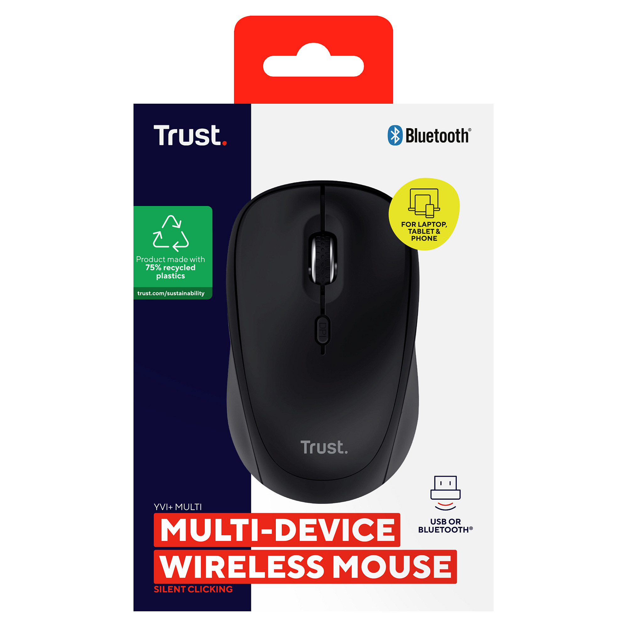 Maus pa kabllo Trust Yvi+ / Multi‑Device - Zezë - 12