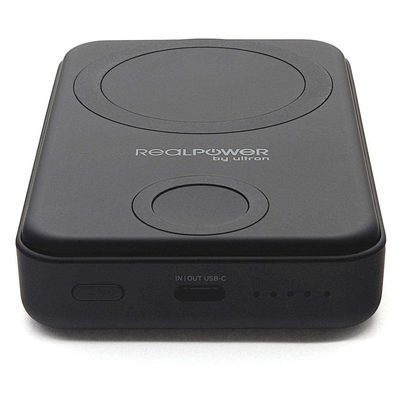 Powerbank RealPower PB-10000 Mag+Watch / 10000mAh / USB-C / MagSafe / Karikim Wireless për Smartwatch - 3