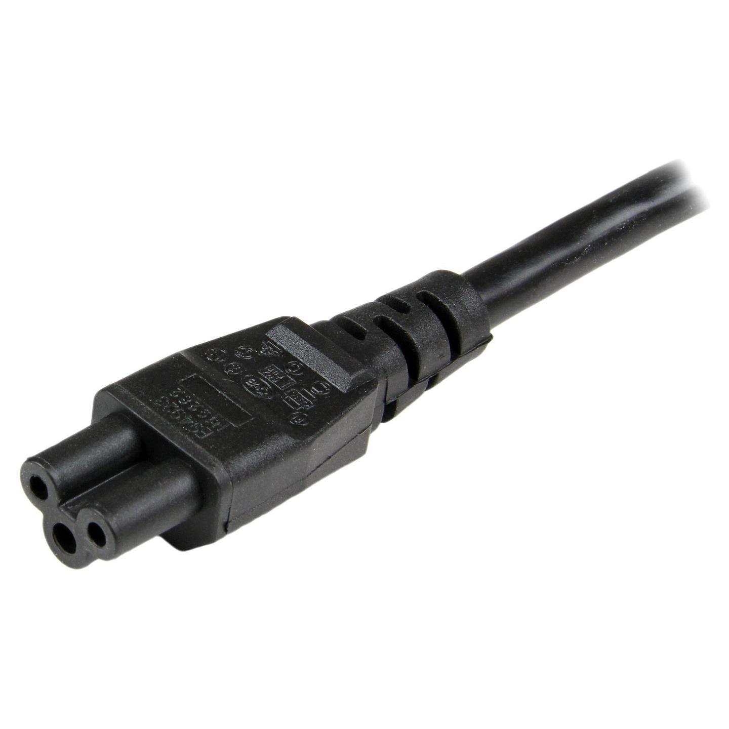 Kabllo për Furnizim me Energji StarTech.com PXTNB3SEU1M / CEE7/7 - C5 / 18 AWG / 250 V / 2.5 A / 1 m - Zezë - 4