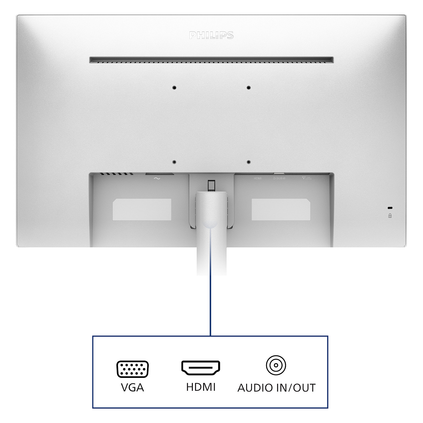 Monitor Philips 241V8AW / 23.8″ / FHD IPS LCD / 75Hz / 4ms / HDMI + VGA - Bardhë - 4