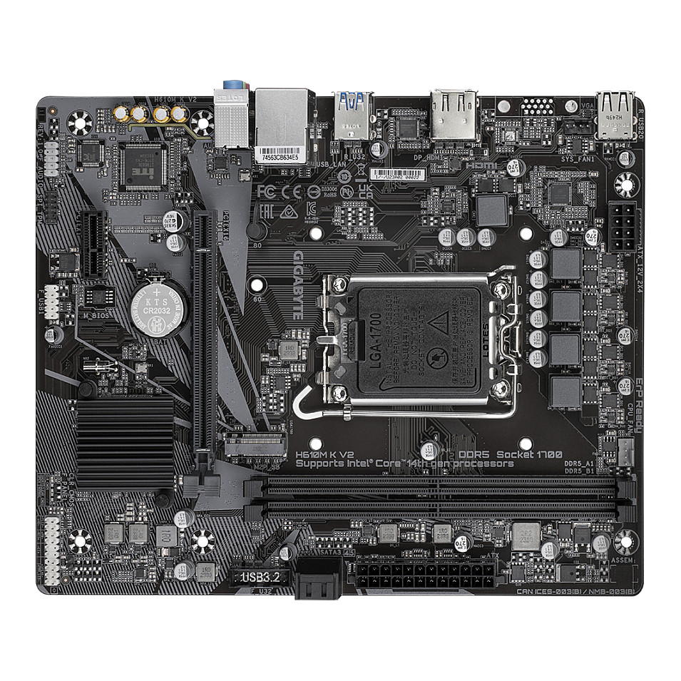 Pllakë Amë MB Intel Gigabyte H610M K V2 / LGA 1700 / DDR5 / Micro-ATX - 4