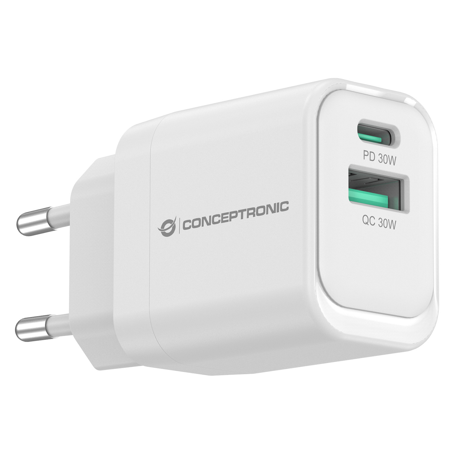 Adapter Conceptronic ALTHEA19W33 / 33W / 1x USB-C / 1x USB-A / QC 3.0 / PPS - Bardhë - 2