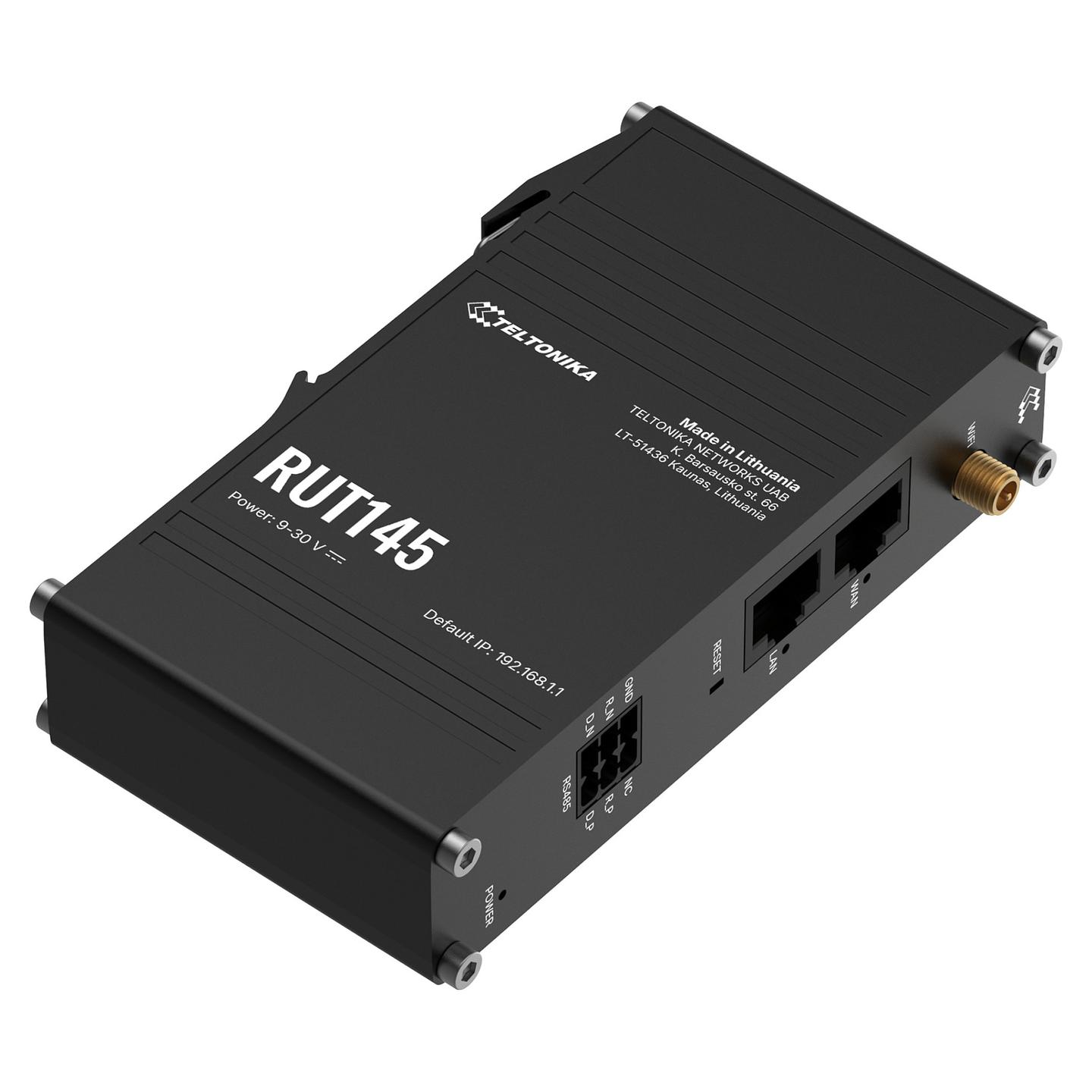 Ruter Industrial Teltonika RUT145, Wi-Fi 4, 2× RJ45 10/100Mbps, RS485, DIN Rail - Zezë - 3