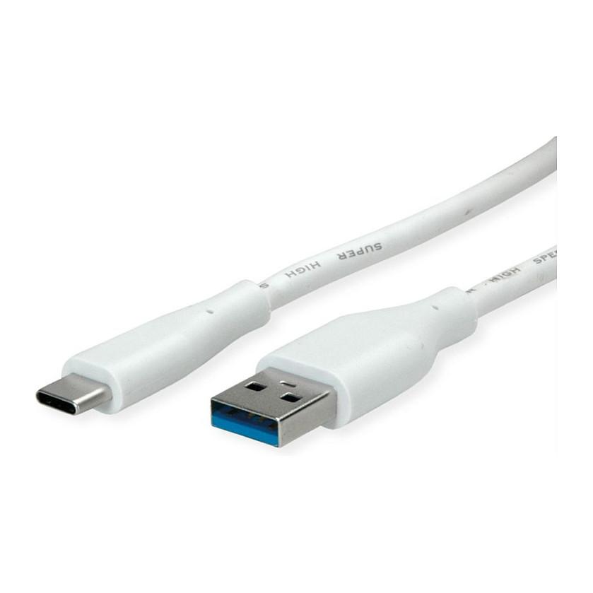 Kabllo USB VALUE 11.99.9035, USB 3.2 Gen 1 A Mashkull në USB-C Mashkull, 2m - Bardhë