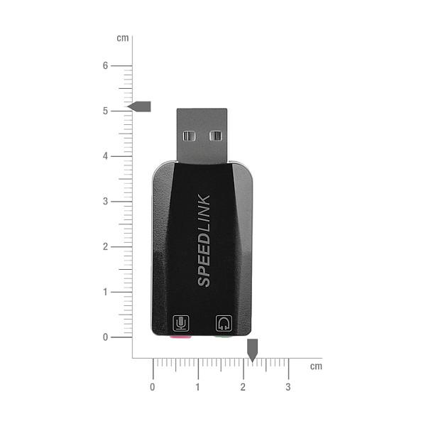 Kartelë zanore e jashtme Speedlink VIGO, USB-A, Stereo, dalje për kufje 3.5 mm, hyrje për mikrofon - Zezë - 4