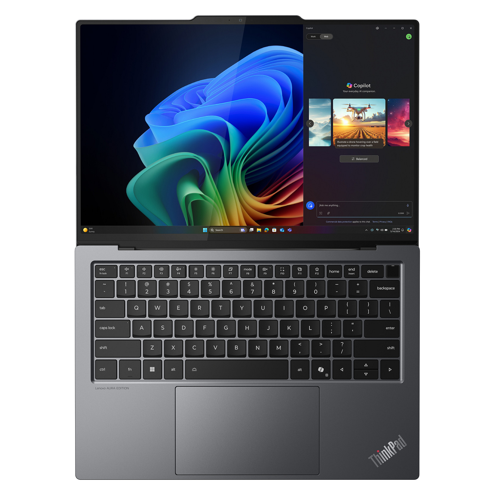 Laptop Lenovo AI ThinkPad X9-14 G1 21QA / Ultra 5 228V / 32GB LPDDR5 / 512GB / 14" WUXGA OLED / Intel Arc Graphics 130V / DE  / Gri - 16