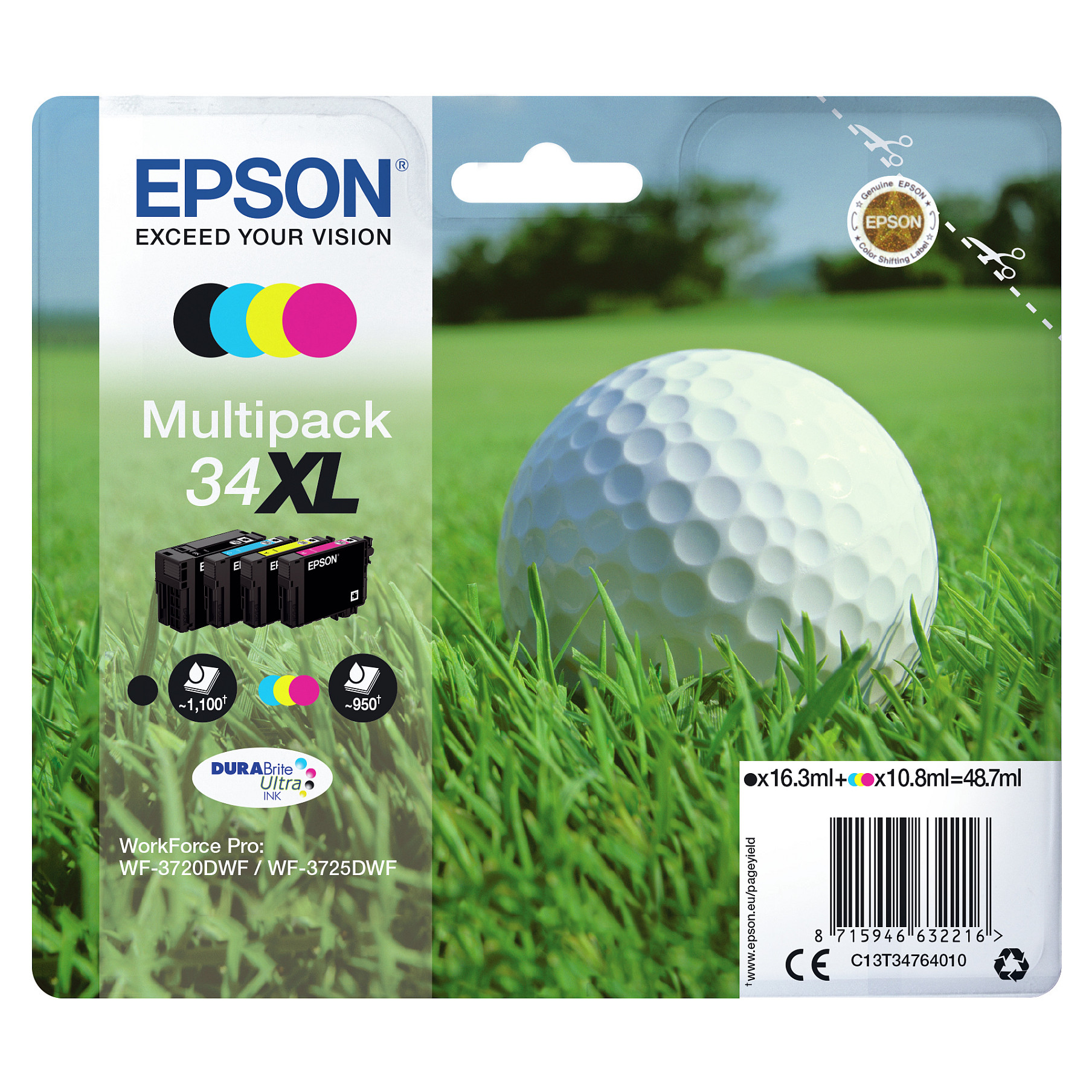 INK Epson 34XL C13T34764010 Multipack – Zezë / Rozë / Blu / Verdhë - 1