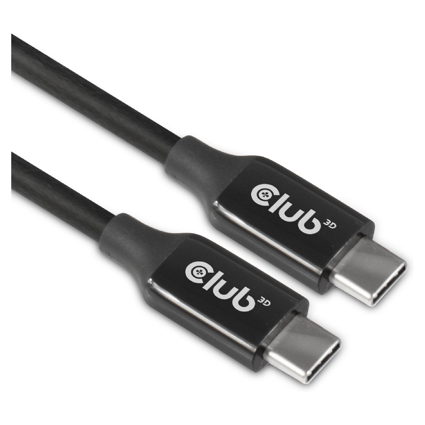 Kabllo USB Club 3D CAC-1535 / USB-C në USB-C / USB 3.2 Gen 2 / 10 Gbit/s / 8K@60Hz / 60W / 5 m - Zezë