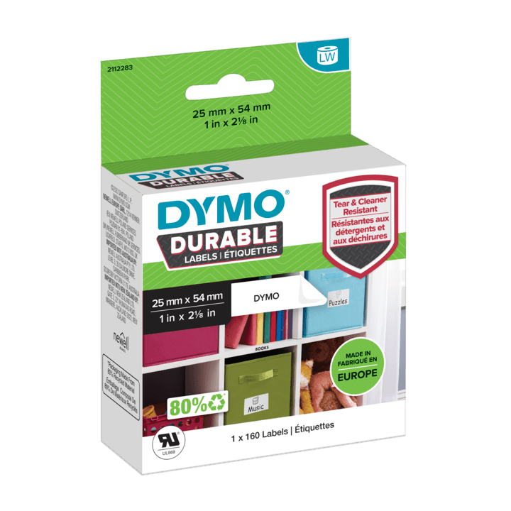 Shirit për Printer 3D Dymo Label 2112283 – Zezë mbi Bardhë - 1