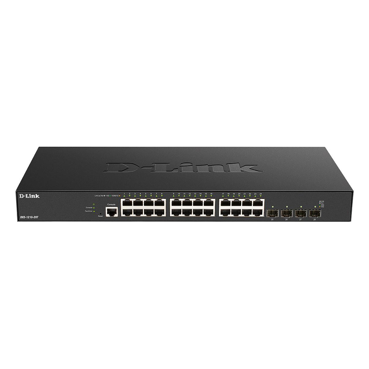 Switch D-Link DXS-1210-28T, 24x 10Gbps Ethernet, 4x SFP28 10Gbps ose 25Gbps, Smart Managed Layer 2+, Rackmount 1U - Zezë