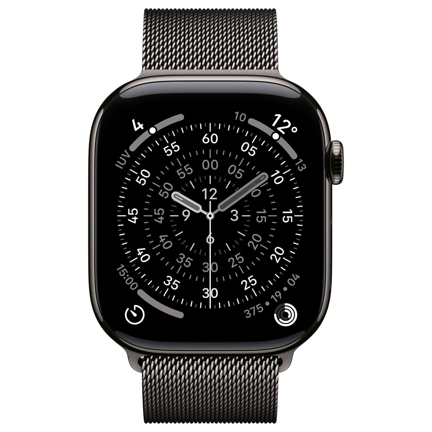 Apple Watch Series 11, 46mm, GPS + Cellular, Slate Titanium, Slate Milanese Loop - M/L - 2