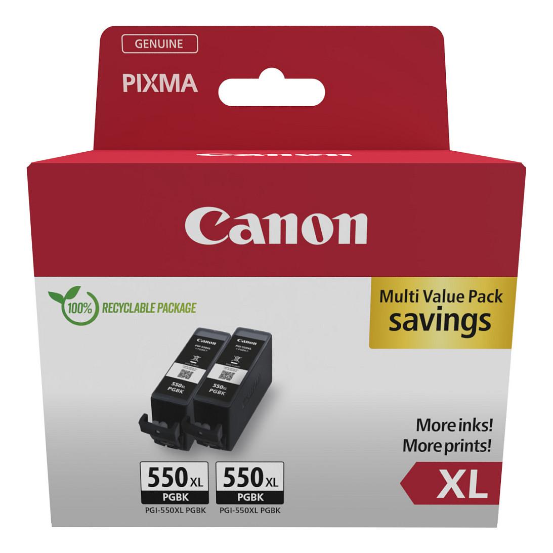 Set fishekësh boje Canon PGI-550PGBKXL, 2 copë - Zezë