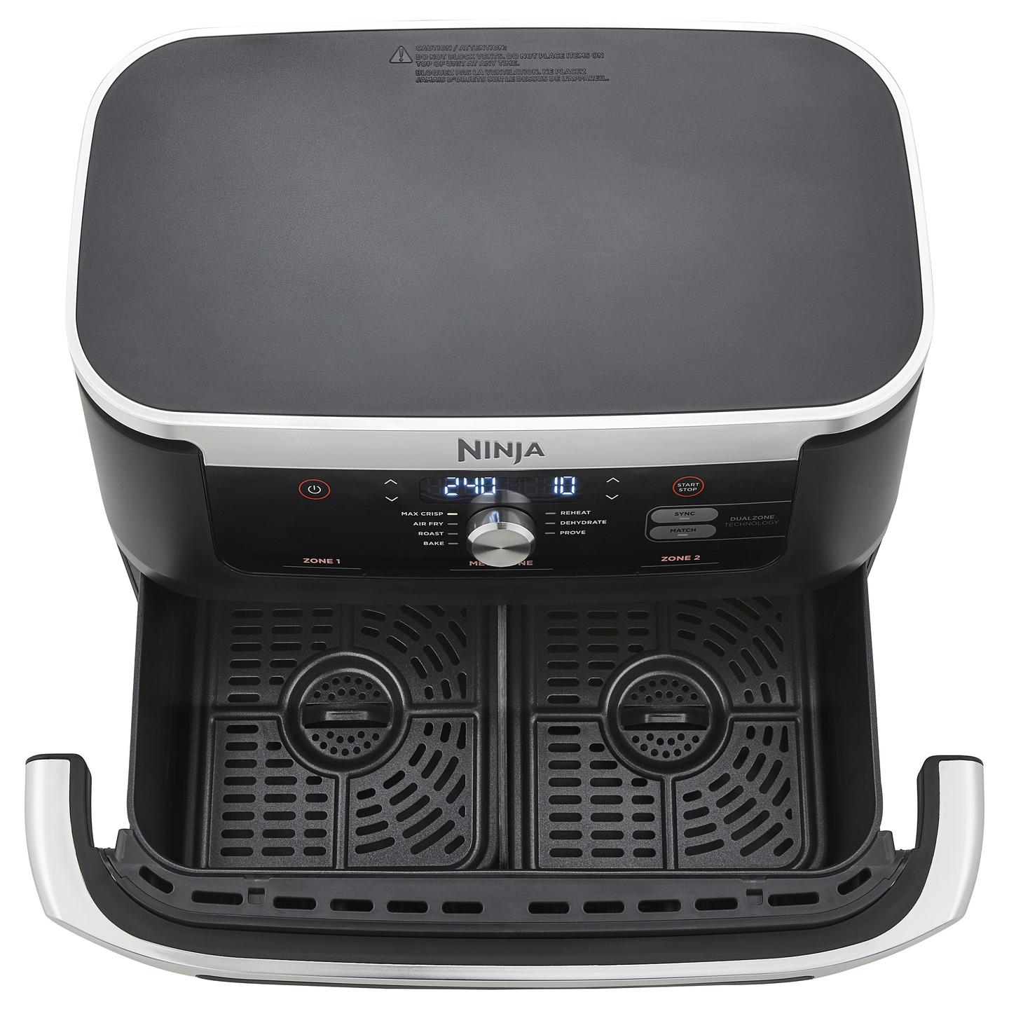 Fryer Ninja Foodi FlexDrawer AF500EU, 10,4 L, 2470 W, 2 Zona nga 5,2 L, 7 Funksione - Zezë/Bardhë - 9