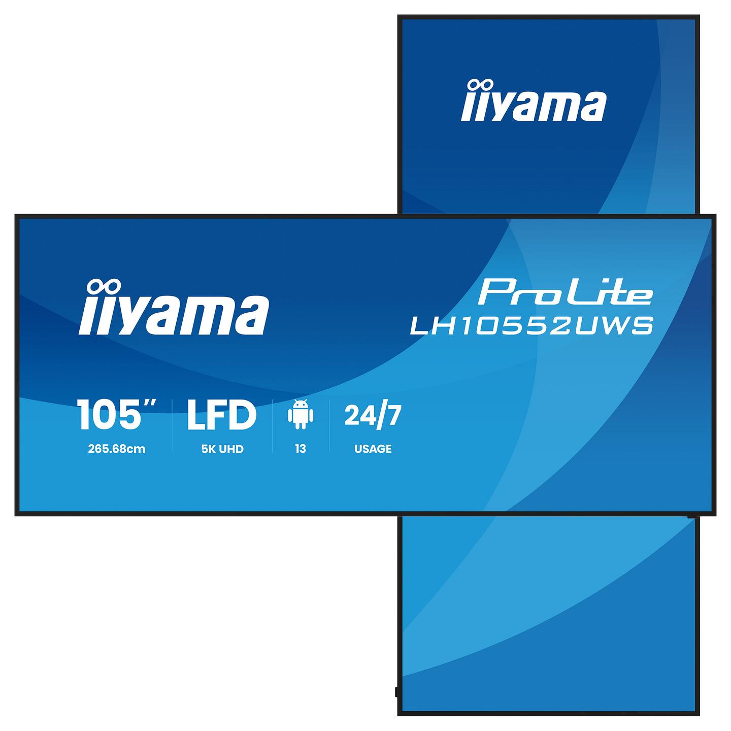 Digital Signage iiyama ProLite LH10552UWS-B1AG, 104.6", 5K Ultra Wide, IPS, 8GB, 128GB - Zezë