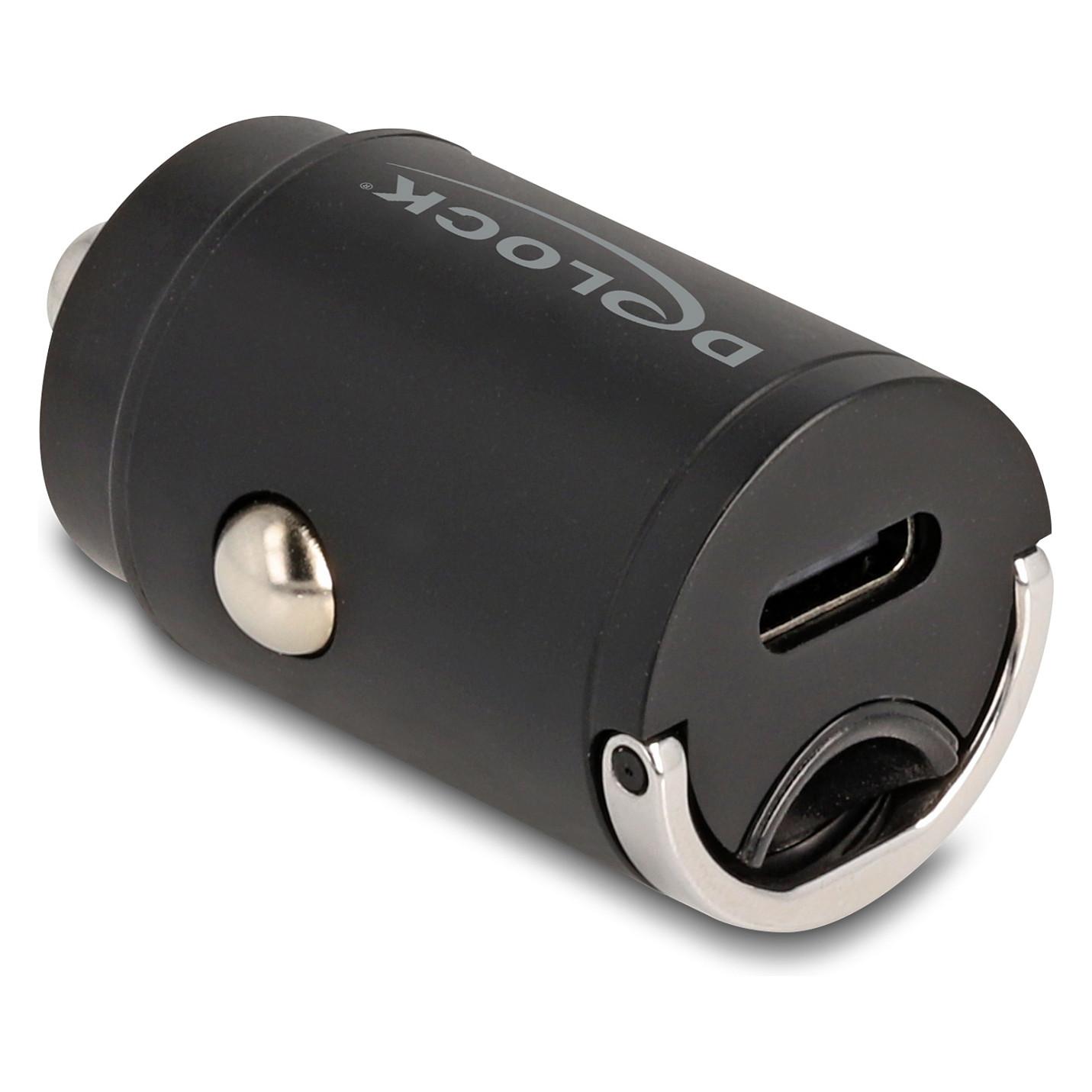 Adapter telefoni për veturë DeLOCK 64278 , USB-C Femër , Power Delivery 3.0 , 30W , 12–24V - Zezë
