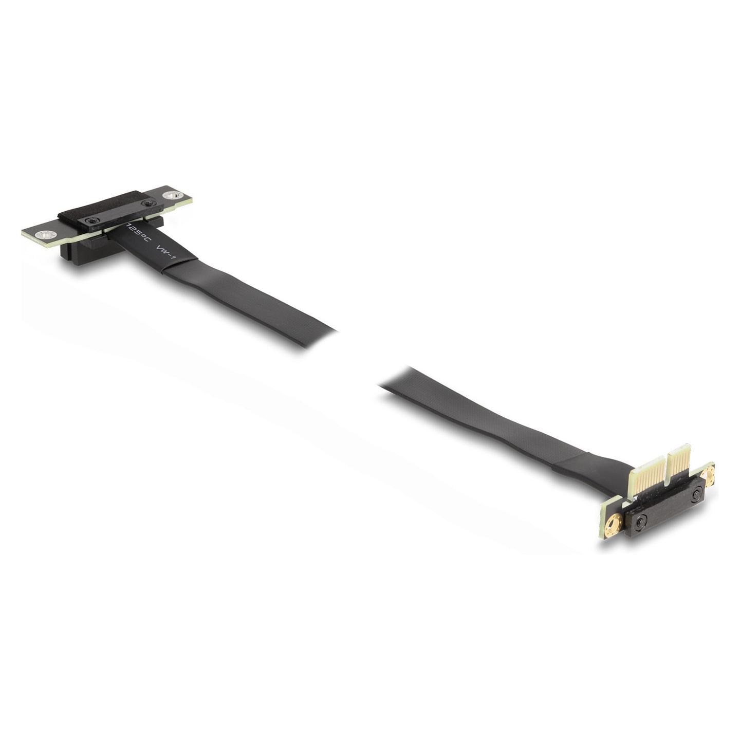 Kartë Riser PCI Express Delock 88043 / PCIe x1 në x1 / 90° / Kabllo fleksibël 60cm - Zezë - 2
