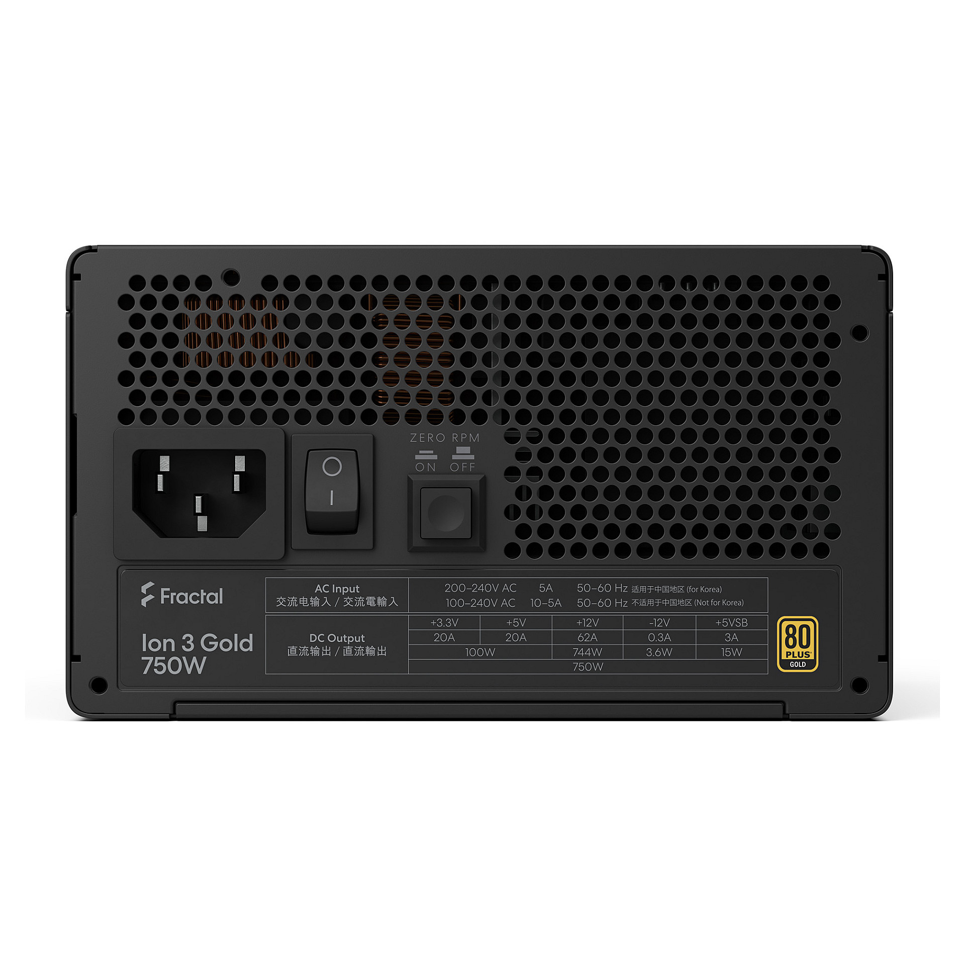 Furnizues Energjie Fractal Design Ion 3 Gold Black / 750W / 80 PLUS Gold / ATX 3.1 - 3
